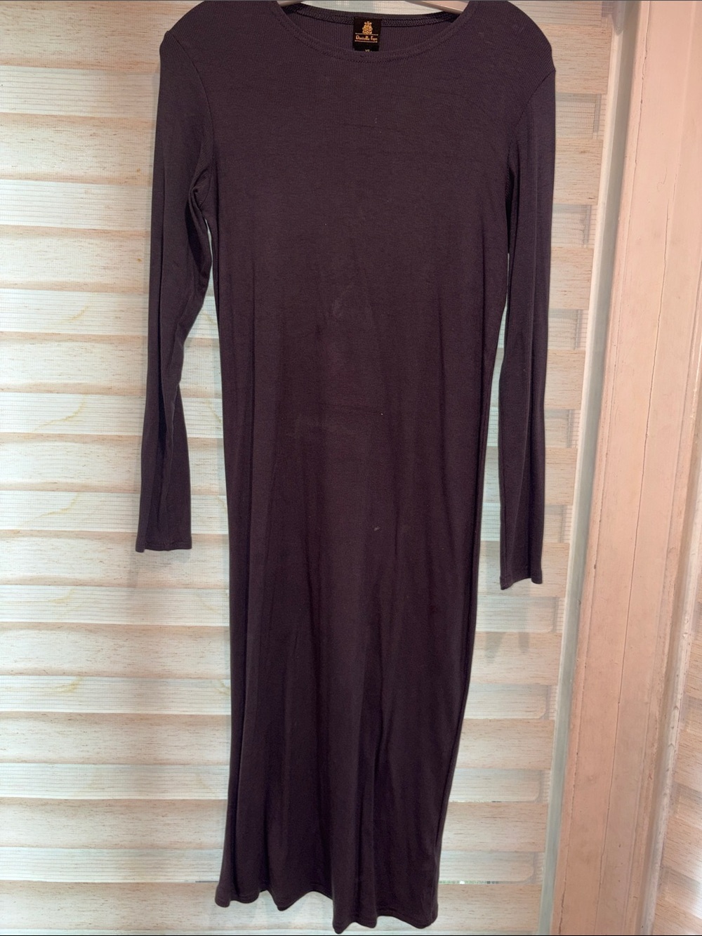 Essential Long-Sleeve Black Midi Dress